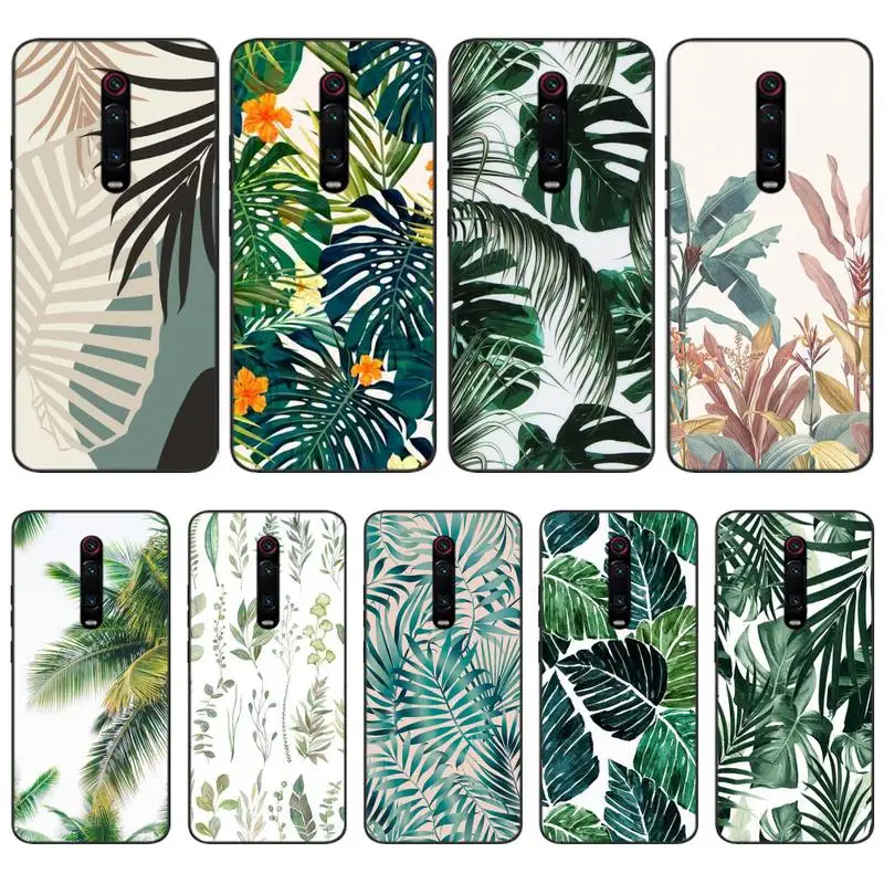 

Palm Tree Leaves Plant Flower Phone Case For Xiaomi 11 Ultra Redmi 9 Note 10 Little Poco X3 M3 F3 NFC Pro Coque