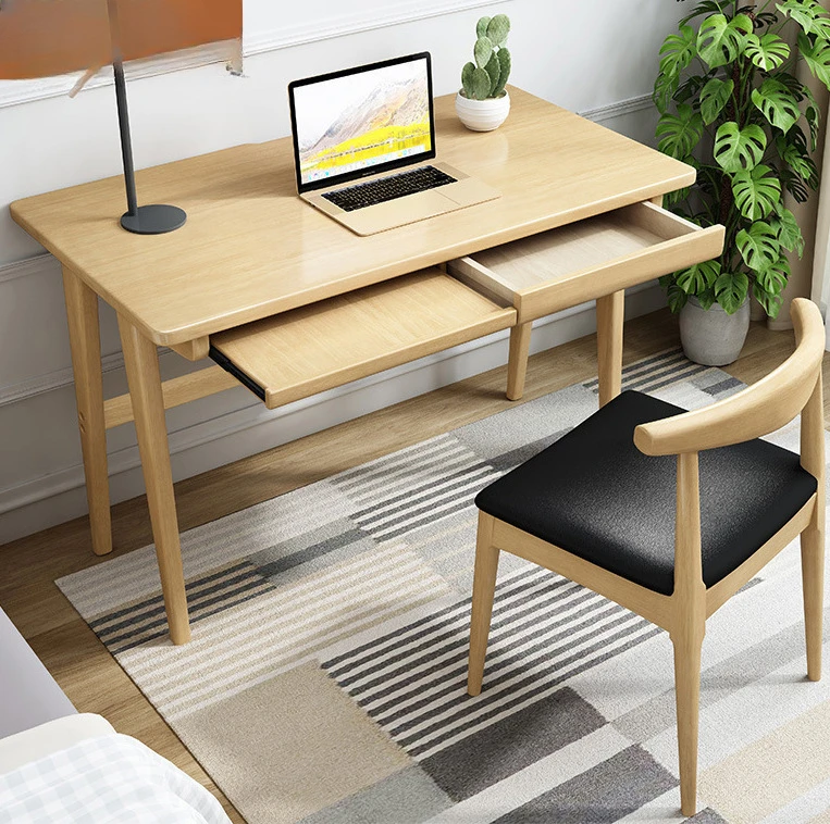 

Nordic solid wood computer desks, children's desks, household writing desks, modern and simple log study furniture factory whole