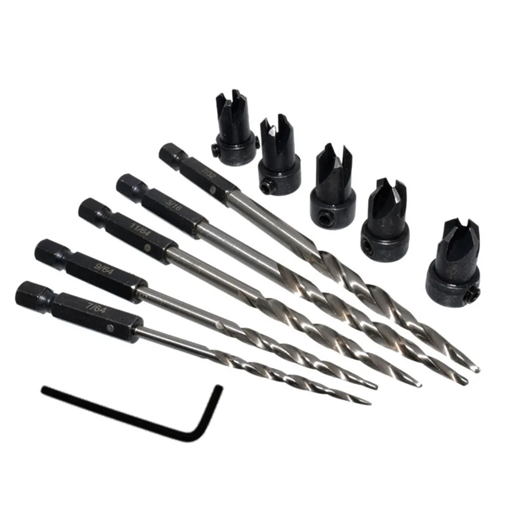 

5Pcs HSS Countersink Bit Hex Shank Taper Counter Sink Holes Drilling Tools For Woodworking Carpentry Power Tools Accessories