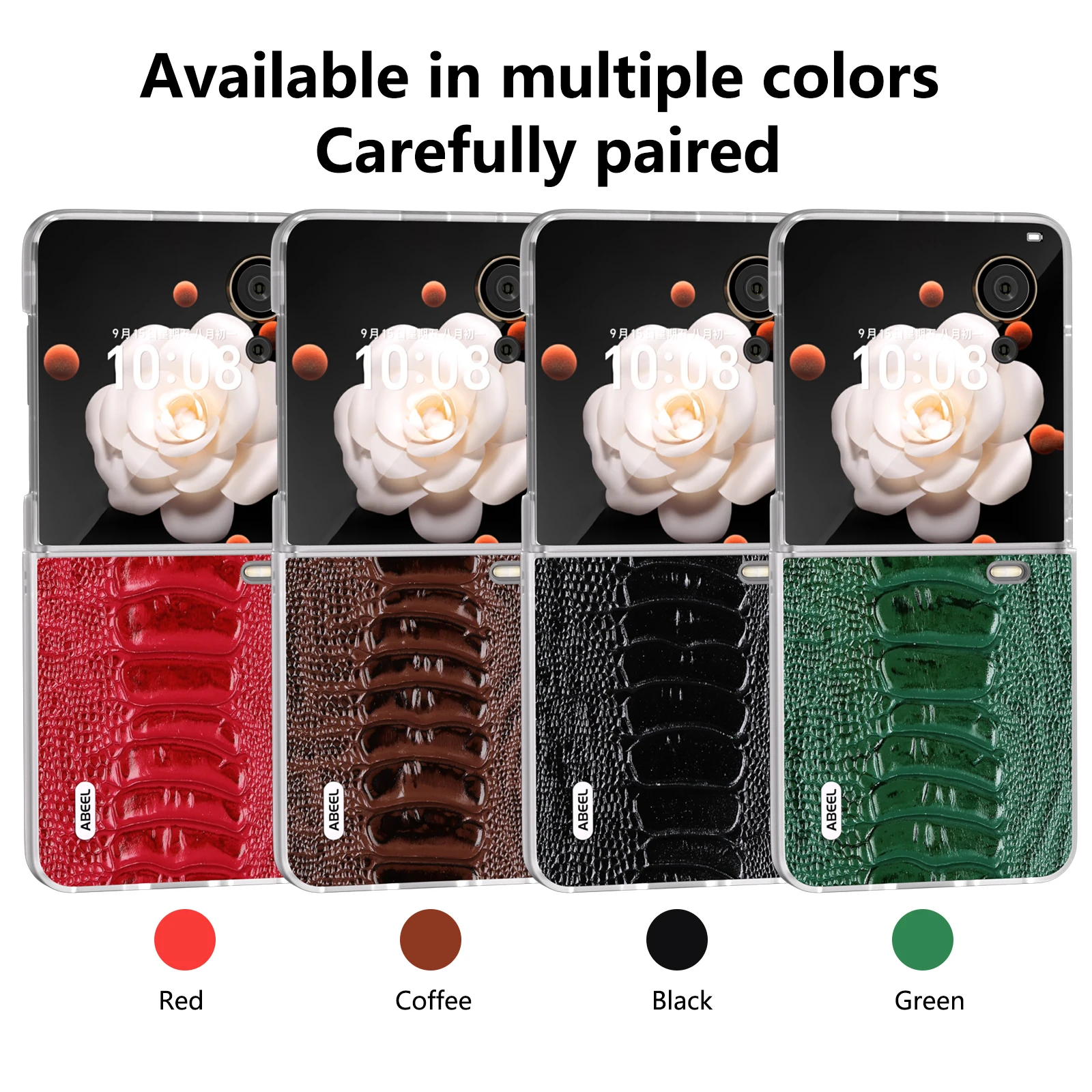 Матовый чехол из натуральной воловьей кожи с рисунком страуса для Honor Magic V Flip MagicV