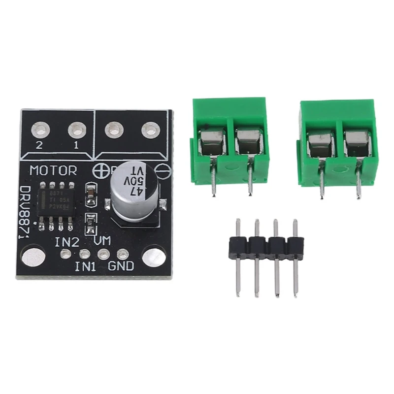 

PWM-controlled DRV8871 H-bridge brushed DC motor drive module with a maximum internal current of 3.6A