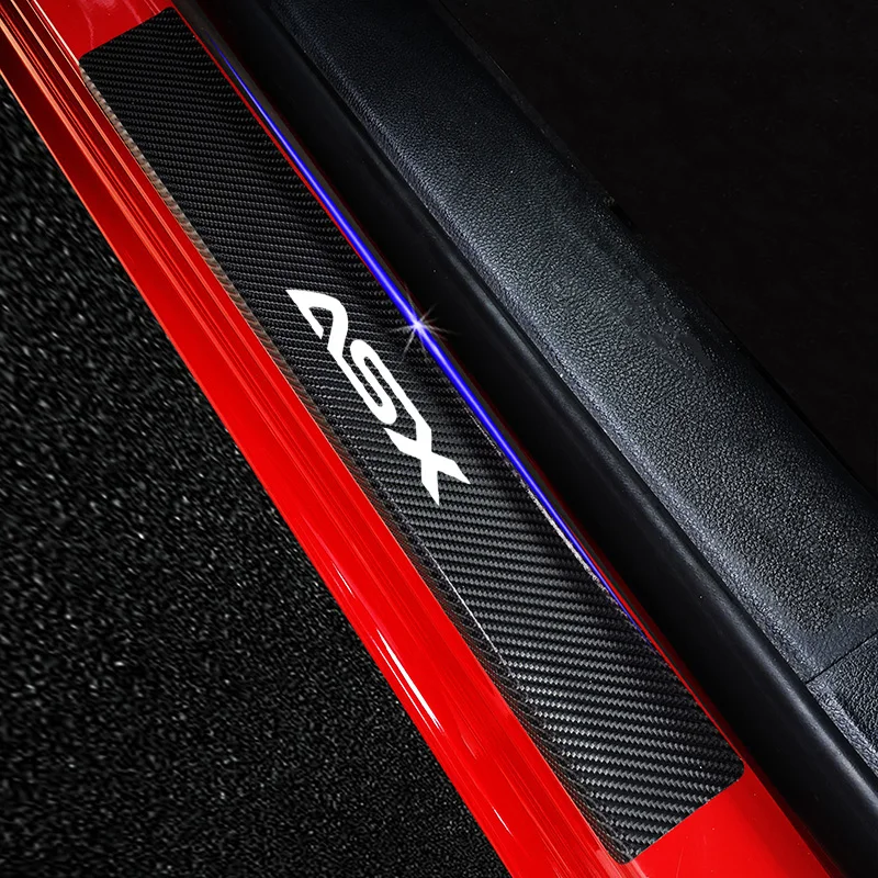 

Car Sport 4PCS Car Stickers Door Threshold Guard For Mitsubishi ASX Car Door Sill Scuff Plate Pedal Cover Trim Auto Accessories