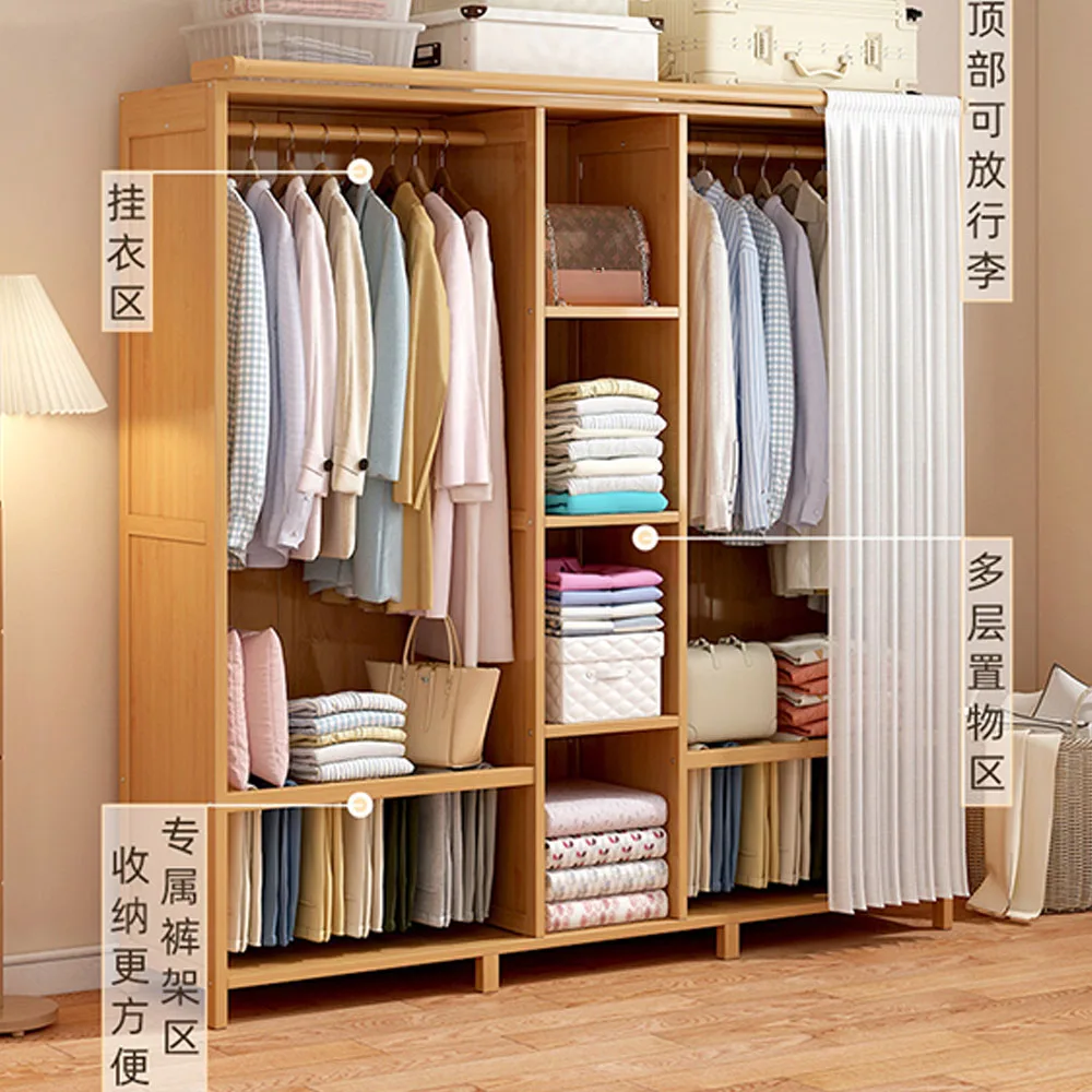 

Stylish Wardrobe Large Capacity Cupboard Simplicity Antifungal Dustproof Durable Stable Adjustable Strong Load-Bearing Capacity
