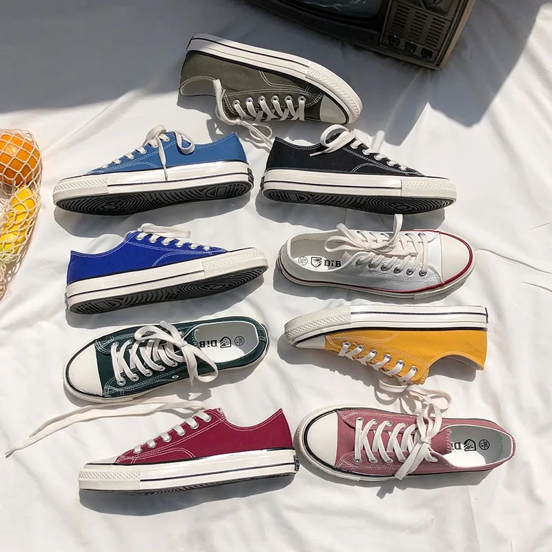 

Vulcanized Shoes Women Summer Canvas Shoes Classic Retro 1970s Replica Canvas Shoes Female Low Help Breathable Sneakers Women