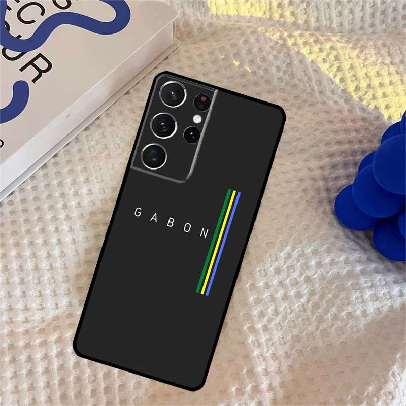 Чехол для телефона с флагом Габона Samsung Galaxy S25 Ultra S9 S10 S20 S22 S21 S23 Plus S24 FE Portector Cover