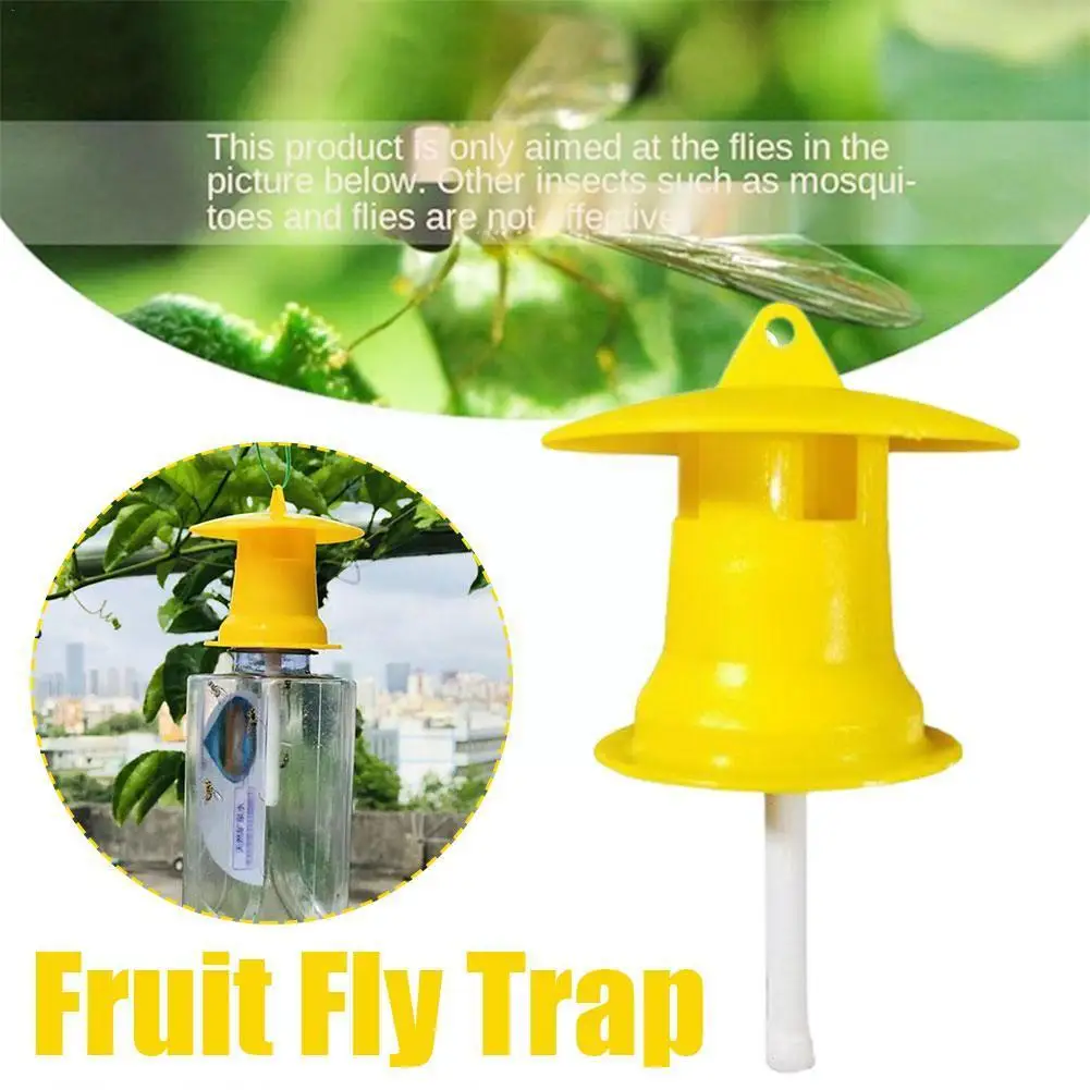 

1pcfruit Fly Trap Killer Plastic Yellow Drosophila Trap Fly Catcher Pest Insect Control For Home Farm Orchard Fruit Fly Kil B4w4