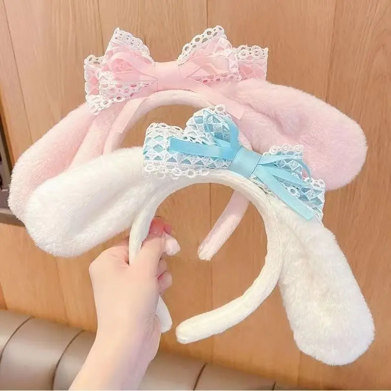 

Super cute big eared dog hair band cartoon plush face wash girl hair band sold germination ornaments