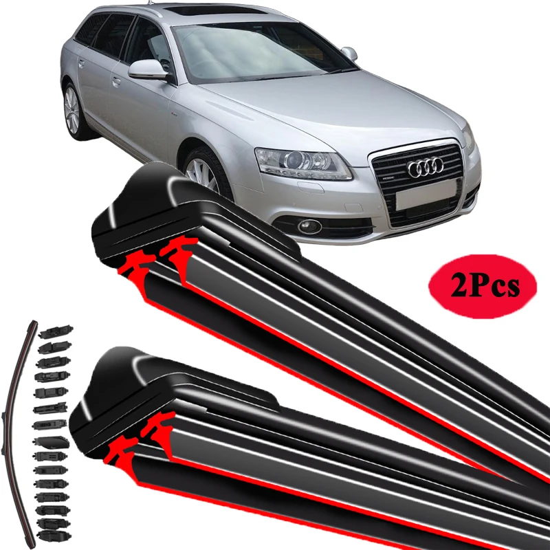

Для Audi A6 S6 RS6 C6 Sedan Estate 2004 2005 2006 2007 2008 2009 2010 2011 автомобильные аксессуары двойные резиновые щетки стеклоочистителя