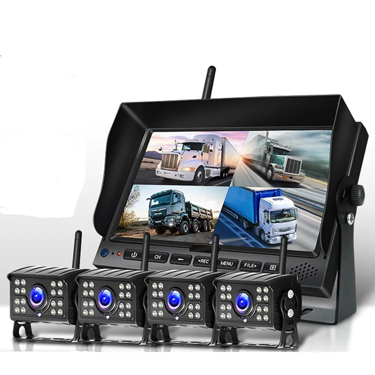 Wireless Camera Monitor Kit System Car Security Rear View 2 4CH 7 INCH Screen MDVR BUS Truck RV Trailer Wireless Back UP Camera