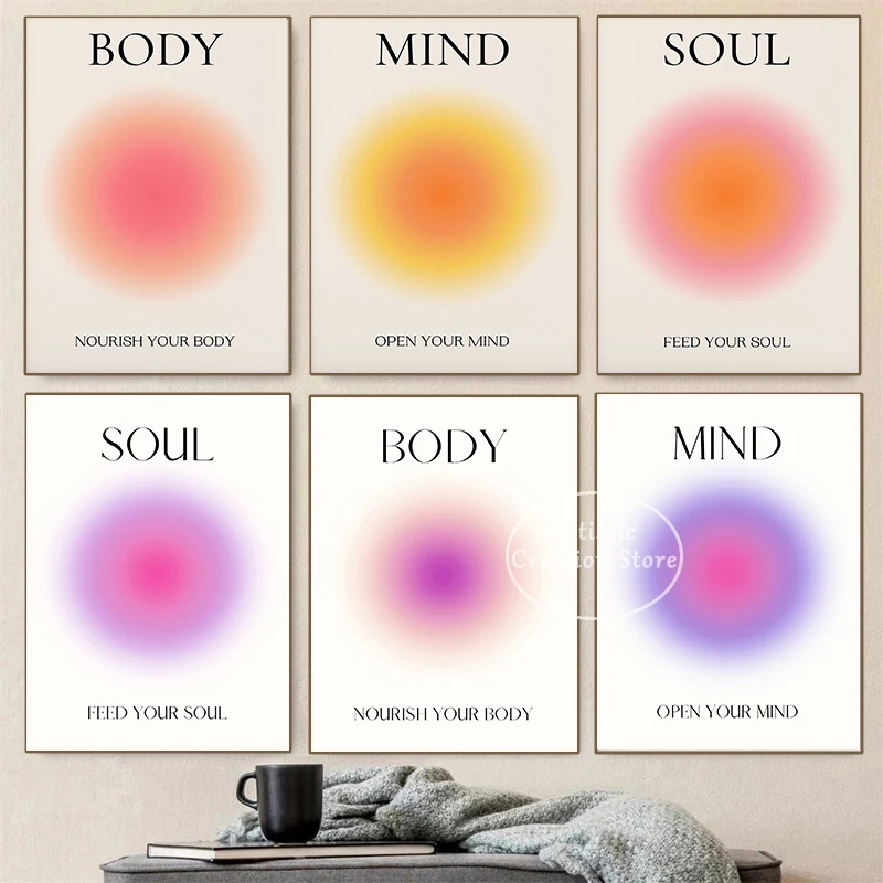 Живопись &quotMind Body Soul&quot на холсте