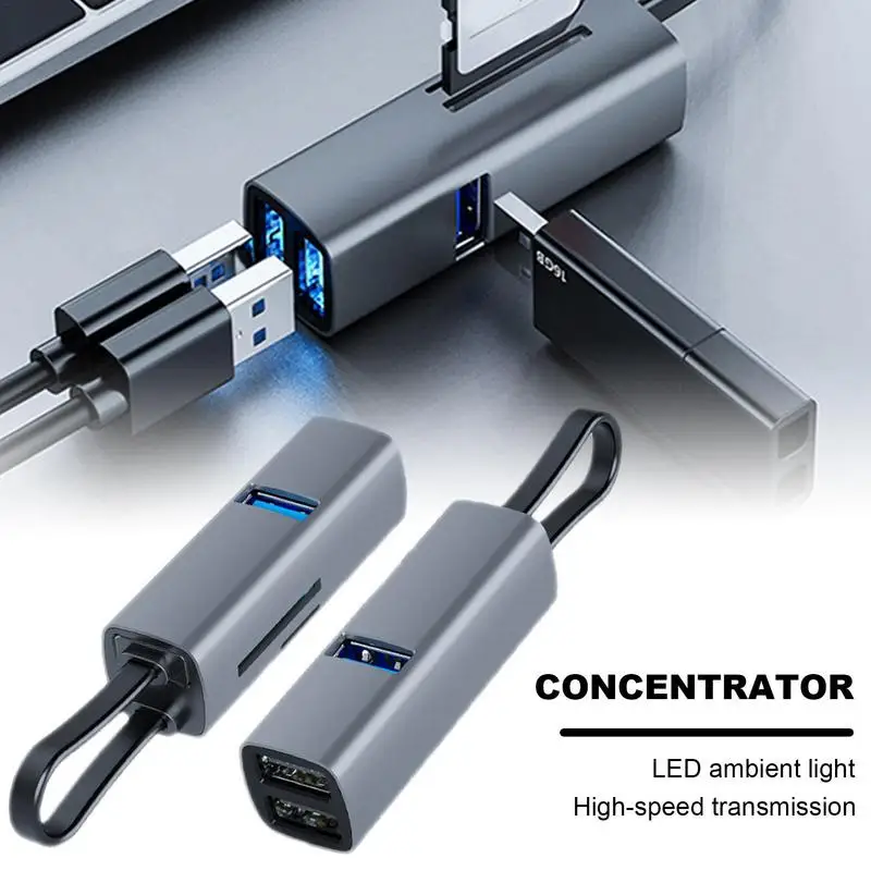

Портативный мини-Разветвитель USB 3,0 типа C из алюминиевого сплава, 5 портов