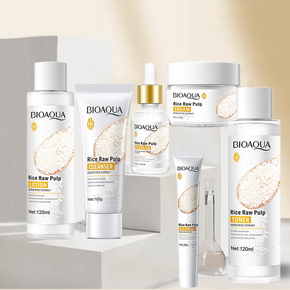 

Skin Care Set 6pcs Rice Puree Essence Repair Moisturizing Nourishing Anti-Wrinkle Beauty Health Korean Cosmetics Facial Care Kit