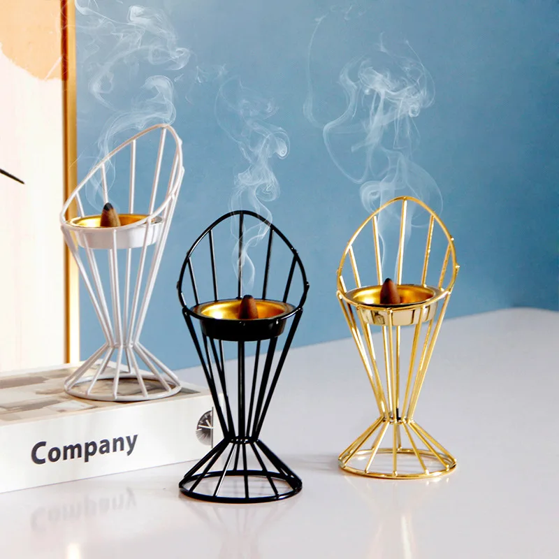Современная металлическая ручная курильница простой стиль золото черный белый