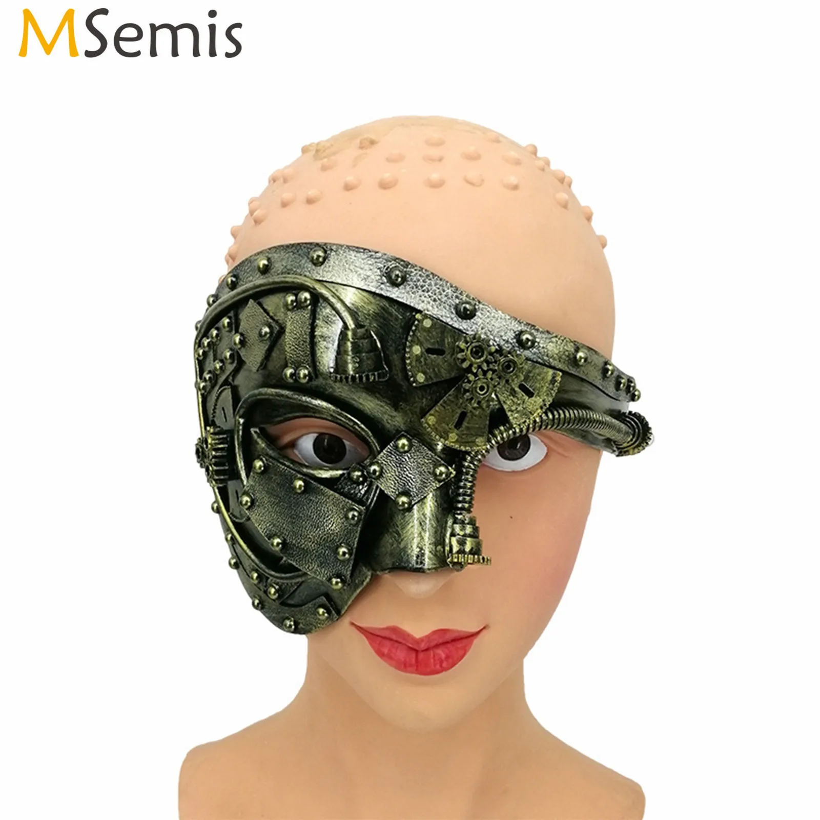 

Masquerade Mask Halloween Carnival Party Half-face Mask Heavy Industry Mechanical Steampunk Mask Antique Opera Stage Props Mask