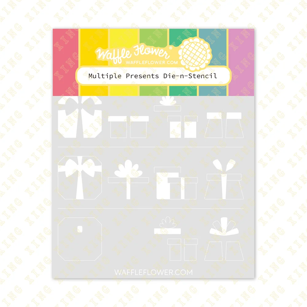 

Multiple Presents Die-N-Stencil DIY Drawing Template Painting Scrapbooking Paper Card Embossing Album Decorative Craft New 2023