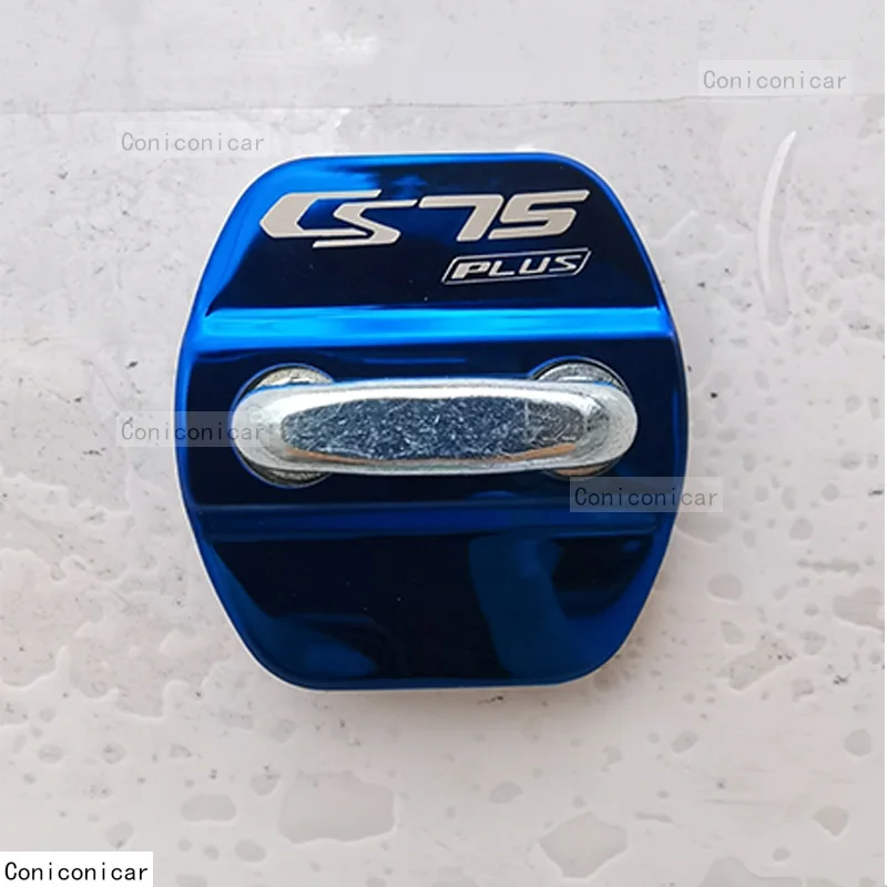 

For CHANGAN CS75 PLUS 2023 2022 Blue Core Auto Car Door Lock Protect Cover Emblems Case Stainless Steel Decoration Accessories