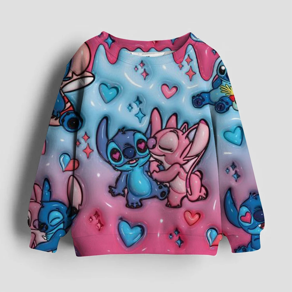 Толстовка Disney Lilo & Stitch весенне-осенняя детская толстовка с принтом одежда для