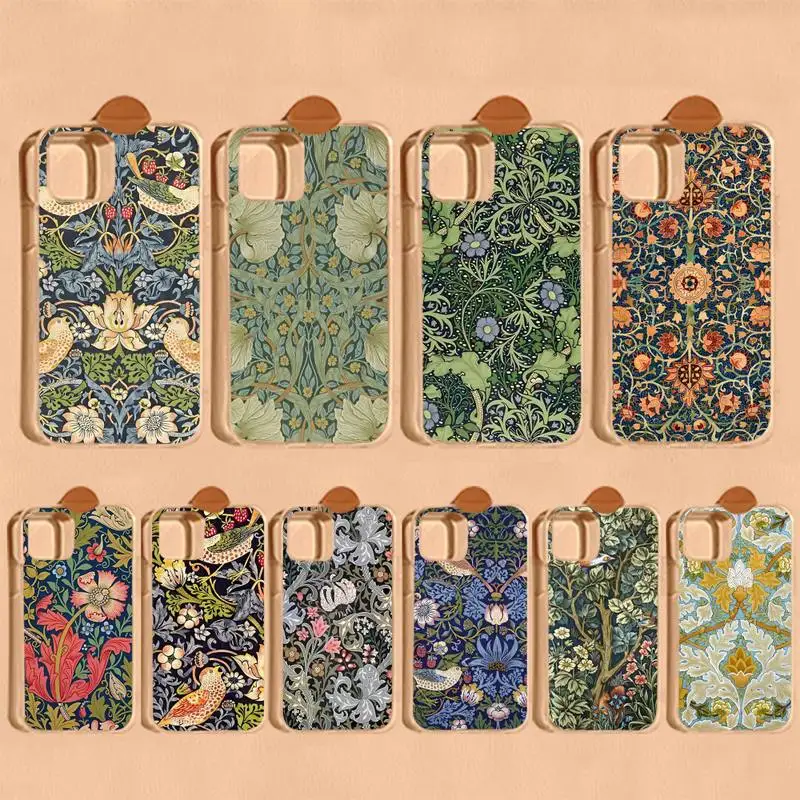 

Strawberry Thief Phone Case For iPhone 14 11 12 13 Mini Pro XS Max Cover 6 7 8 Plus X XR SE 2020 Funda Shell