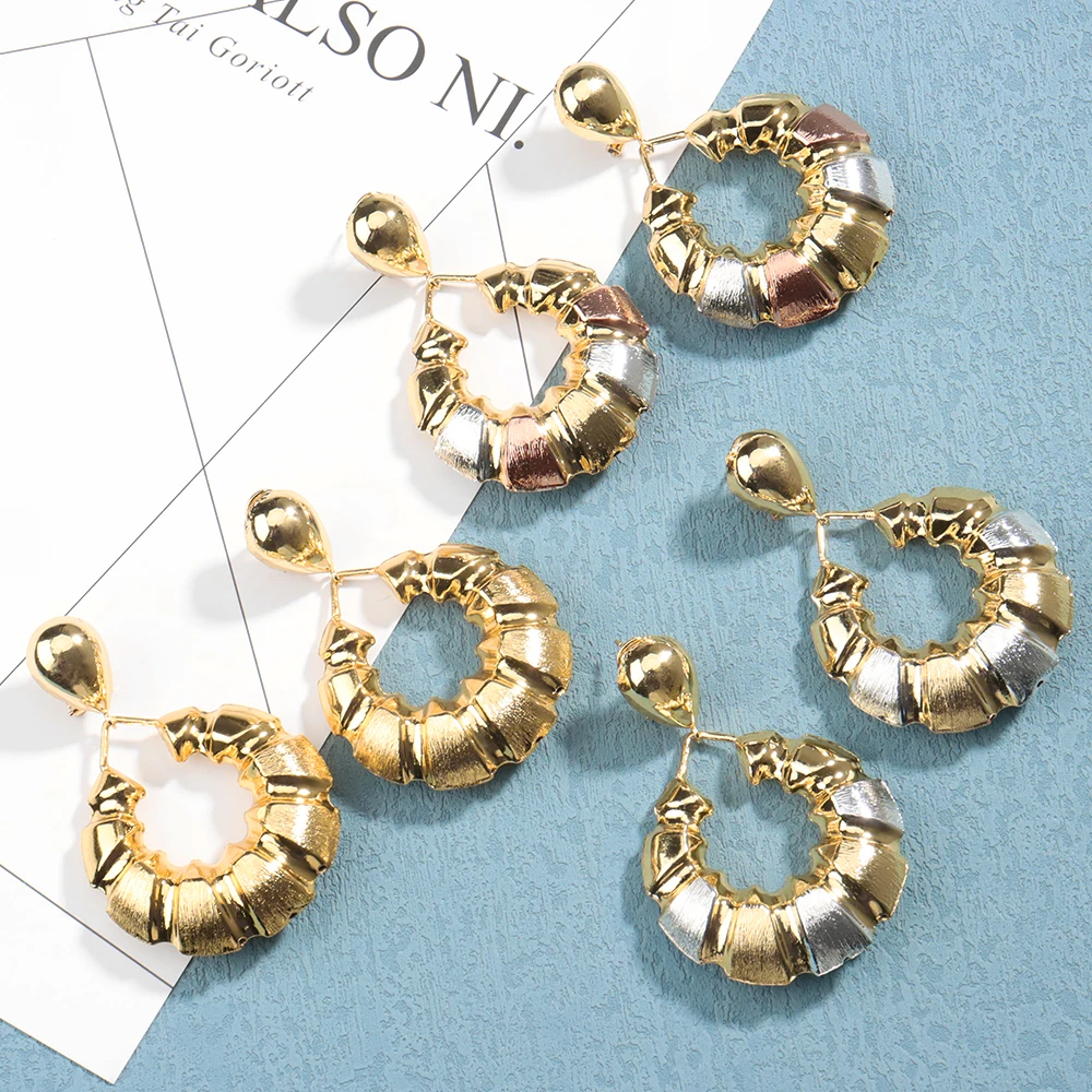 

Drop Earrings For Women Pendant African18K Gold Plated Copper Big Earrings Fashion Jewelry Accessories For Wedding Party Gift