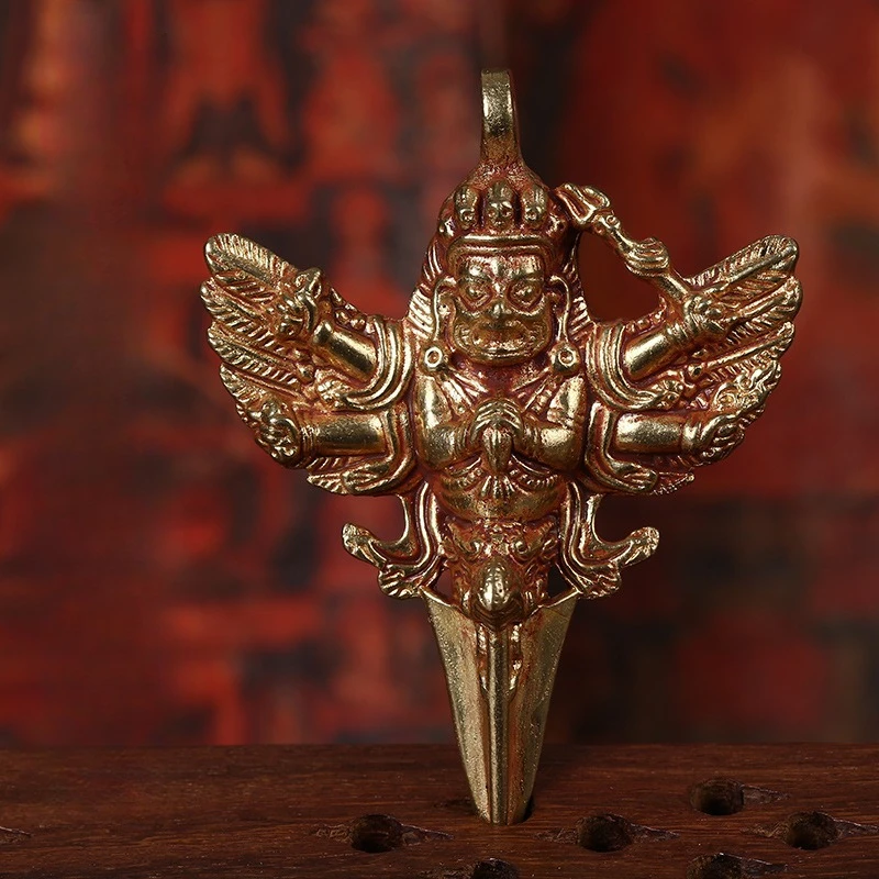 

Copper Gilded Gold Dapeng Golden Winged Bird Pendant