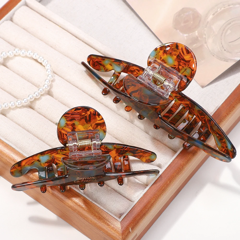 Женские ацетатные леопардовые когти для волос шикарные заколки в виде краба