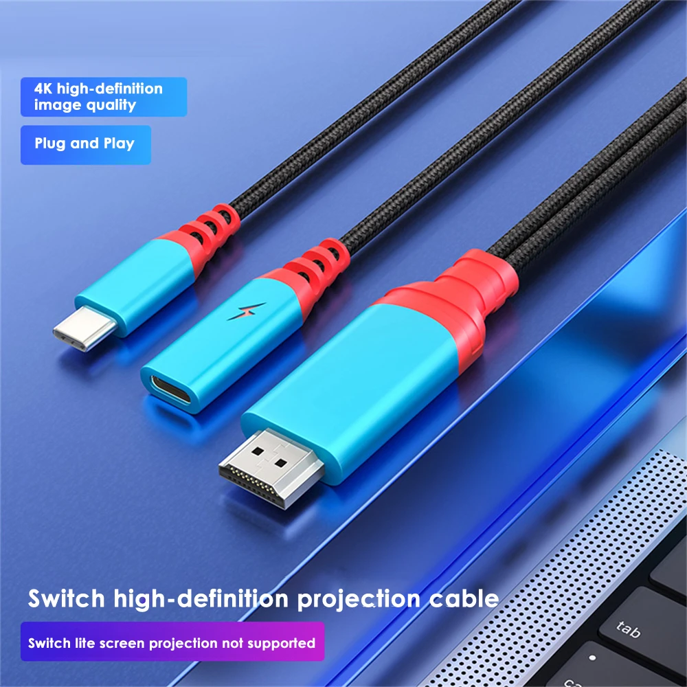 

With Charging Port Type C To Cable 2m Projection Cable Support 3d Stereo Imaging Audio Cable Audio Synchronization 4k