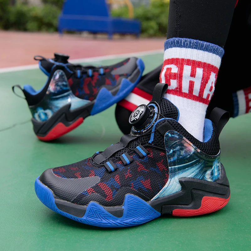 

Children's high elastic wear-resistant breathable mesh surface rotating dunk sneakers for elementary school students