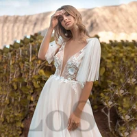 elegant wedding dress sashes exquisite appliques v neck tulle beach vintage sweetheart glitter robe de mariee 2022 women