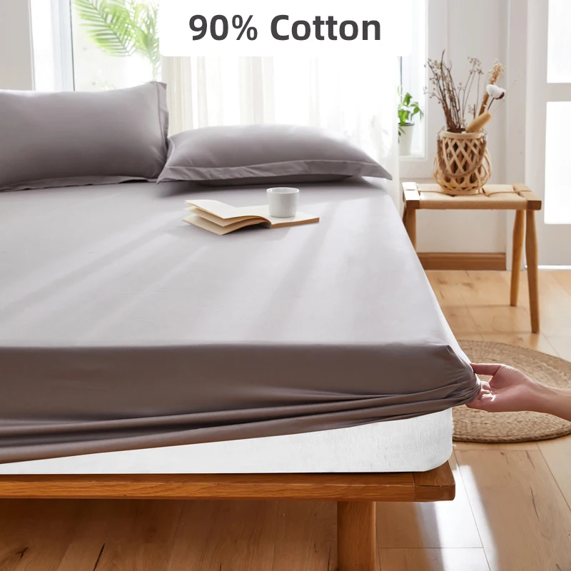 

90% Cotton Fitted Bed Sheet Thick Mattress Protective Cover Twin Double Queen King ,140,160 Size (No Pillowcase ,Free Shipping)