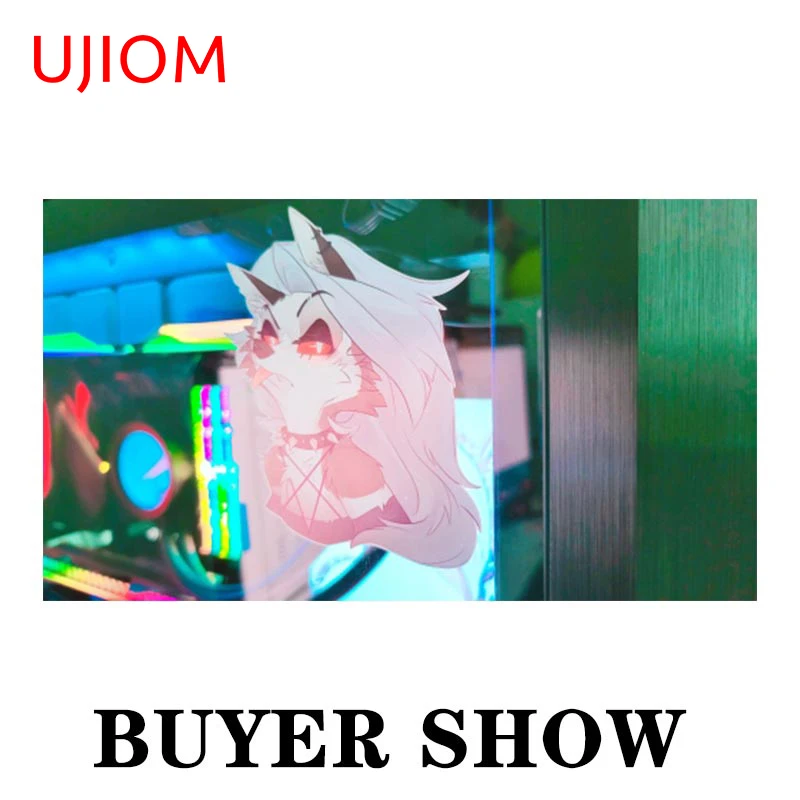 UJIOM Мультяшные пушистые настенные наклейки Helluva Boss Loona наклейка украшение спальни