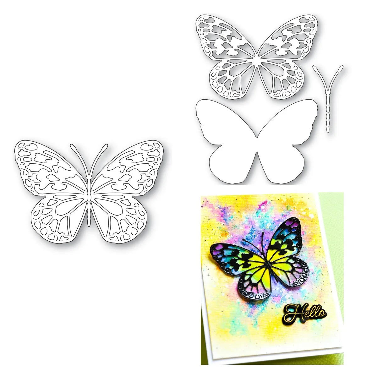 

Металлические Вырубные штампы Stella в виде бабочки и фона для скрапбукинга бумаги ручной работы для открыток альбома Дырокол художественный ...