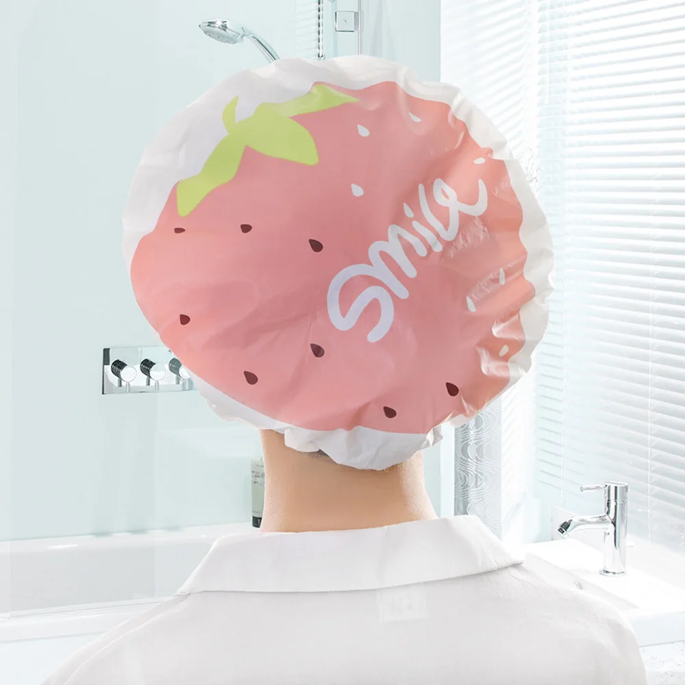 

1Pcs Cartoon Fruit Shower Cap EVA Waterproof Oil Fume Hat Thicken Cute Hair Cap For Women Spa/Bathroom Supplies Accessories