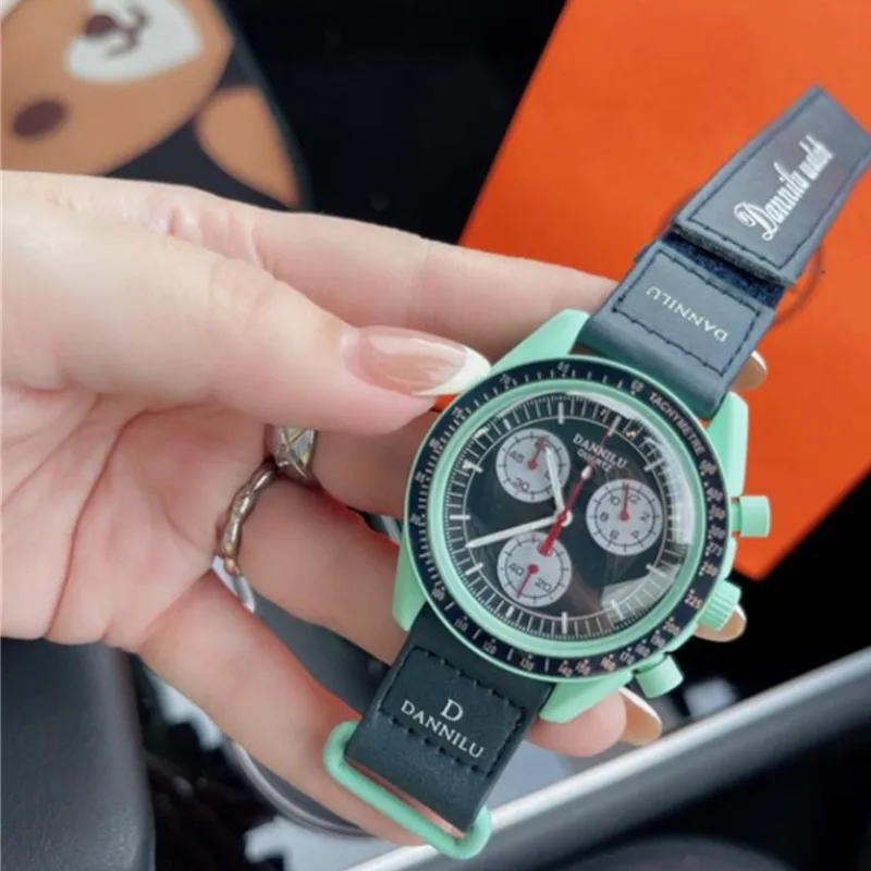 Moon High Quality Waterproof Moon Summer Women Watch Men and Women swatch Luxury Fashion Creative Neptune Earth Mission no box