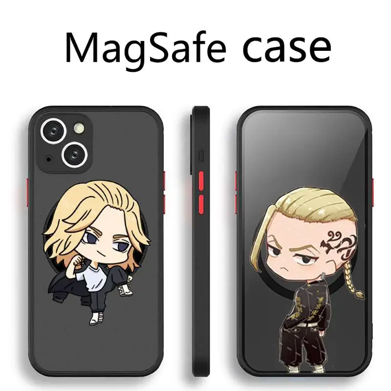 

mikey tokyo revengers cute cartoon Phone Case Transparent Magsafe Magnetic Magnet For iPhone 13 12 11 Pro Max Mini