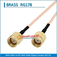 dual sma male to rp sma rpsma rp sma male plug pigtail jumper rg178 extend cable gold plated low loss rg178 coaxial
