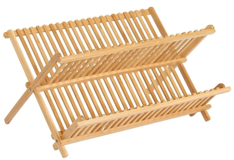 

2023 New 13 in. W X 16.5 in. L Brown Bamboo Dish Drying Rack