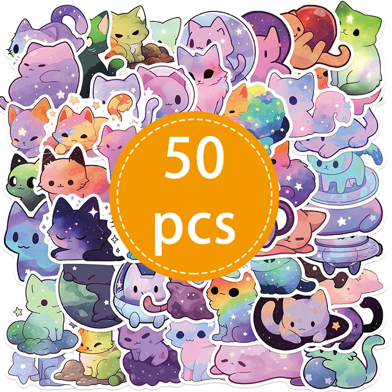 

50 шт. YANWEIBAN Kawaii Star Cat ПВХ стикеры