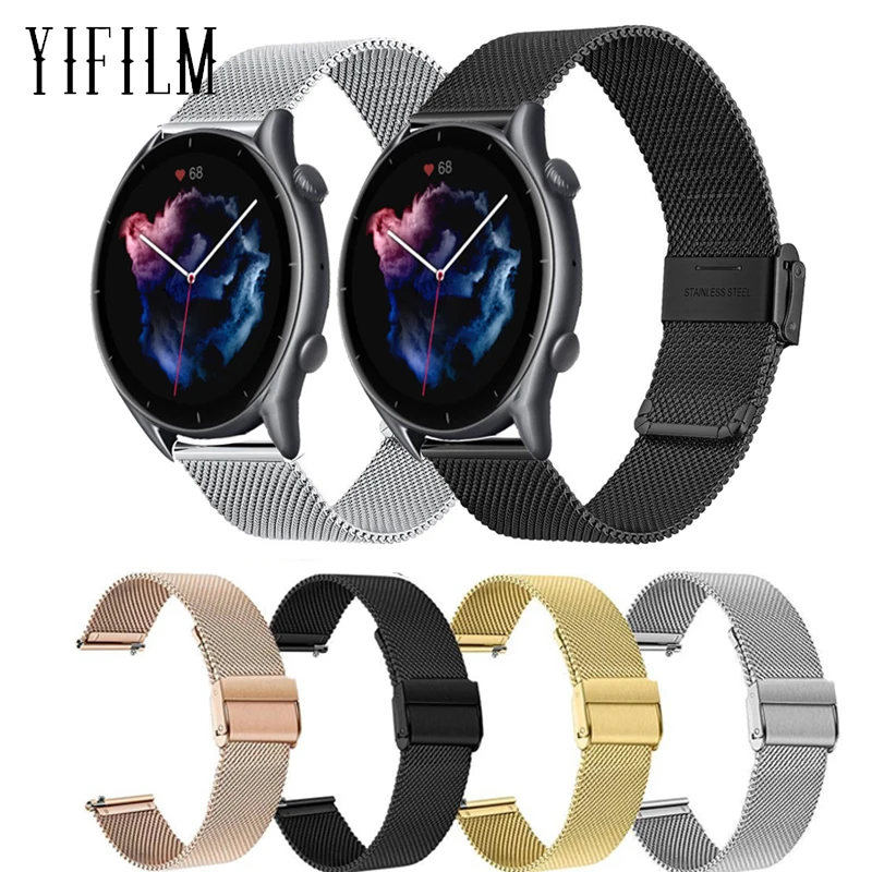 

Metal Strap For Xiaomi Huami Amazfit GTR 47mm GTR 3 2E Bracelet For Amazfit Pace Stratos 2 2S 3 GTR2E GTR2 GTR3 Pro Watchband