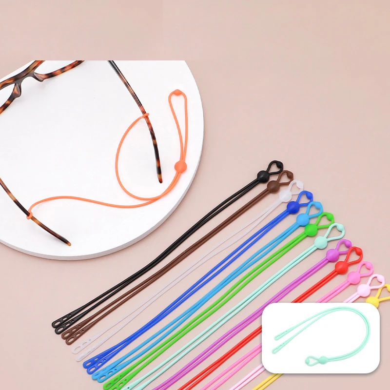 

1 PC Adjustable Elastic Silicone Eyeglasses Straps Sunglasses Chain Sports Anti-Slip String Glasses Ropes Band Cord Holder