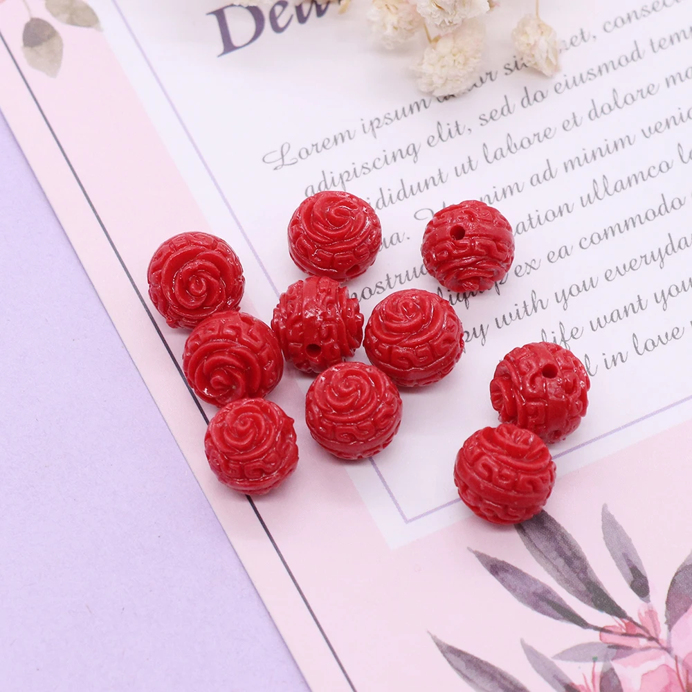 Изысканные коралловые бусины мантра с шестью символами круглые Будды