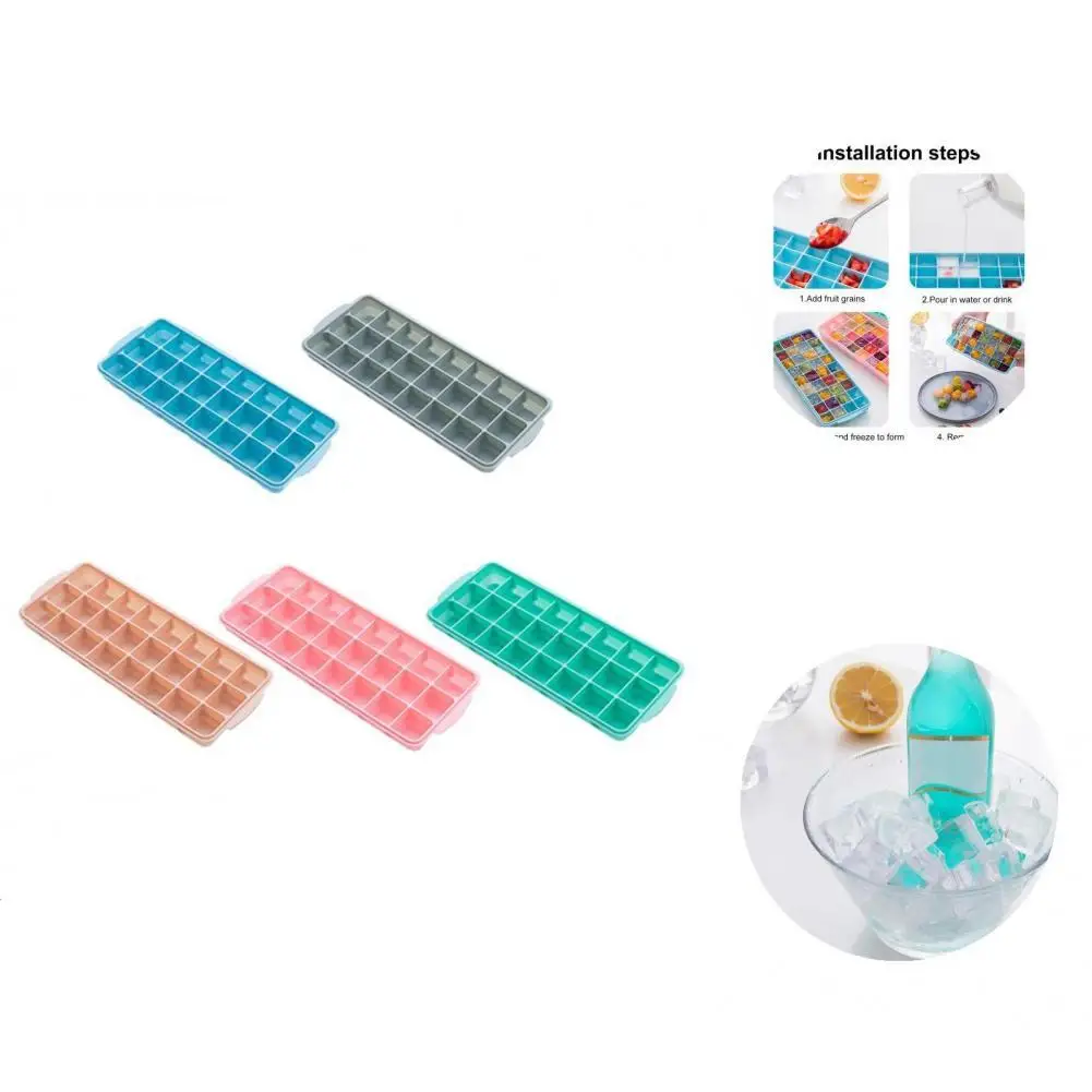 

Square Shape Excellent Strong Construction DIY Ice Tray Reusable Ice Tray Non-stick for Kitchen