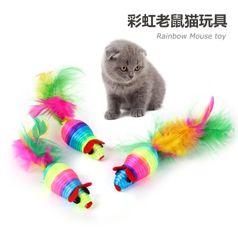 

Игрушки для кошек 2 шт., креативные искусственные перья, форма мыши для кошек, жевательная игрушка для кошек, игрушки для животных, товары для питомцев разных цветов