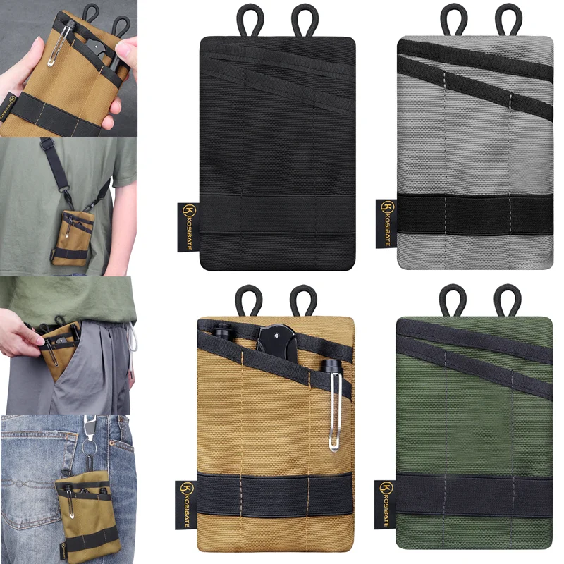 

Compact Pocket Organizer Pouch Multifunctional for Camping Hiking Mountaineering Card Key EDC Tactical Military Tool Storage Bag