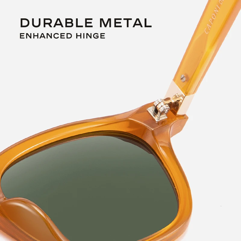 CAPONI Cool Women's Sunglasses Sun Shade Glasses With Chain Accessory Oval UV400 Ray Protect Acetate Polarized Eyewear CP22002