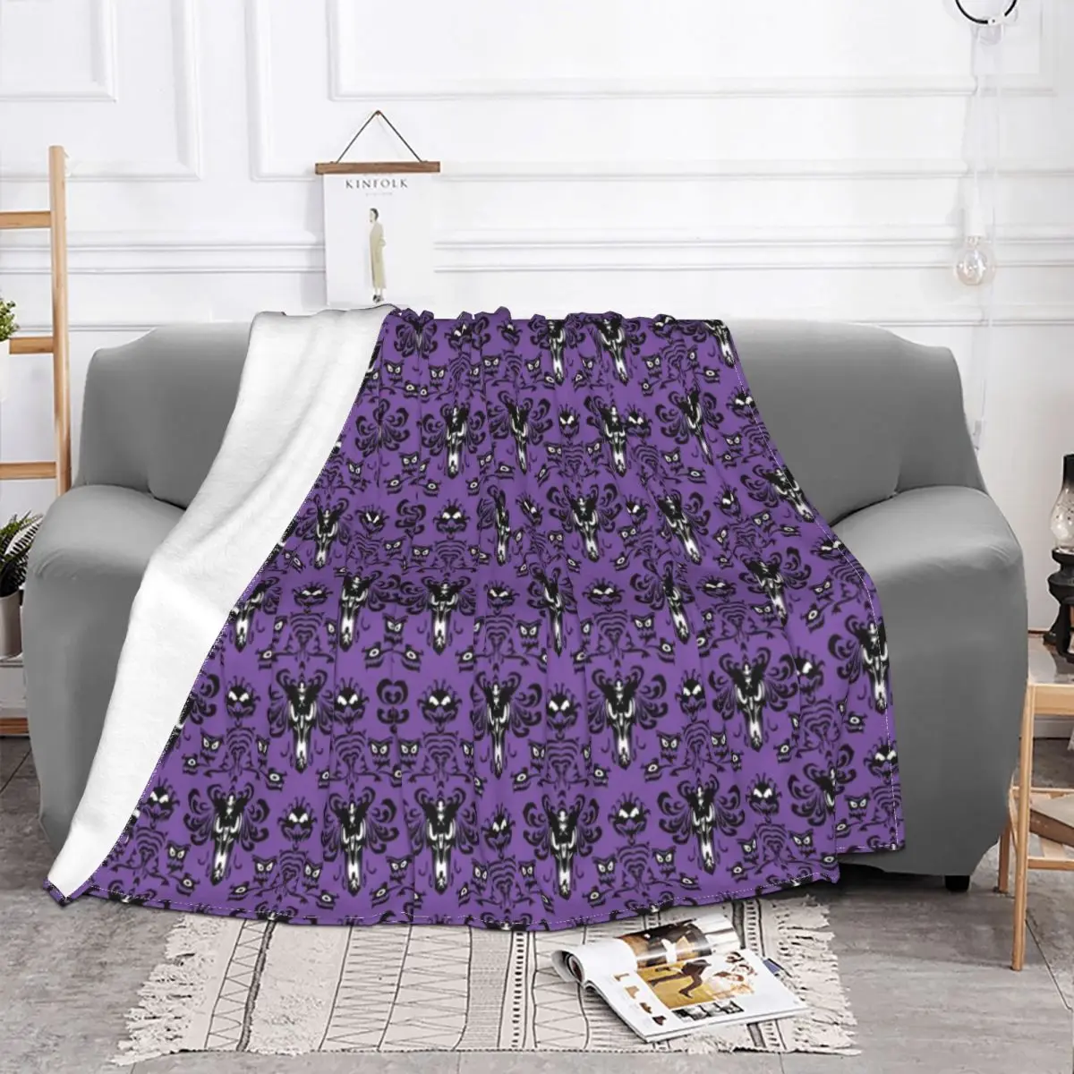 Haunted Mansion Wallpaper Blankets Flannel Spring/Autumn Multi-function Throw Blanket for Bed Home Couch Travel Cinema | Дом и сад