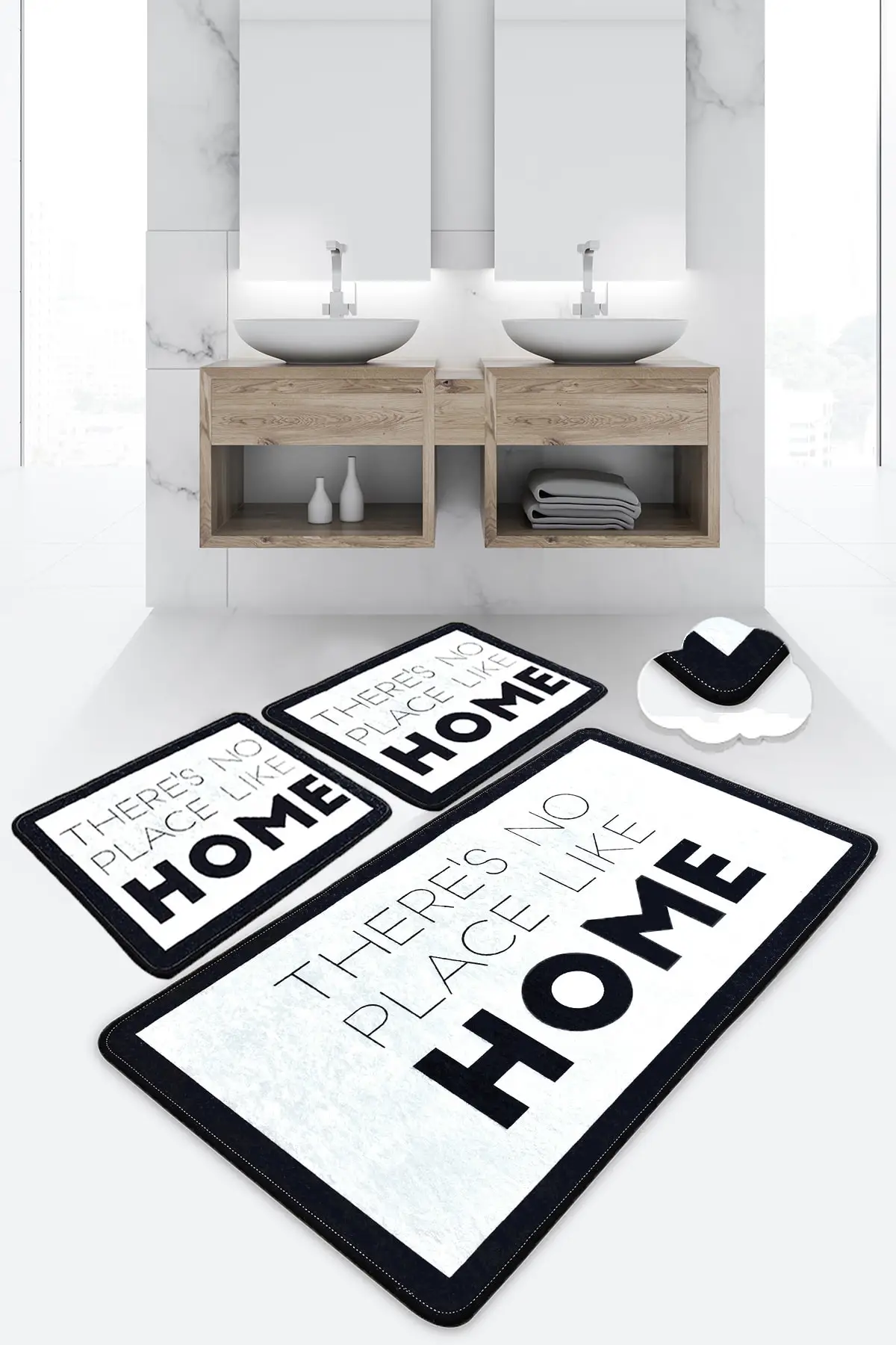 

3 Pcs Modern Patterned Closet Set Bath Mat Set Carpet Toilet Entrance Water Absorption Mats Quick-Drying Bath Mats