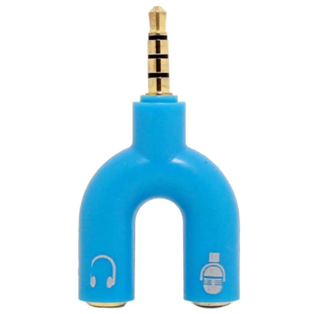 

U-образный 3,5 мм аудио адаптер разветвитель штепсельная Вилка для наушников разветвитель для кабеля наушников