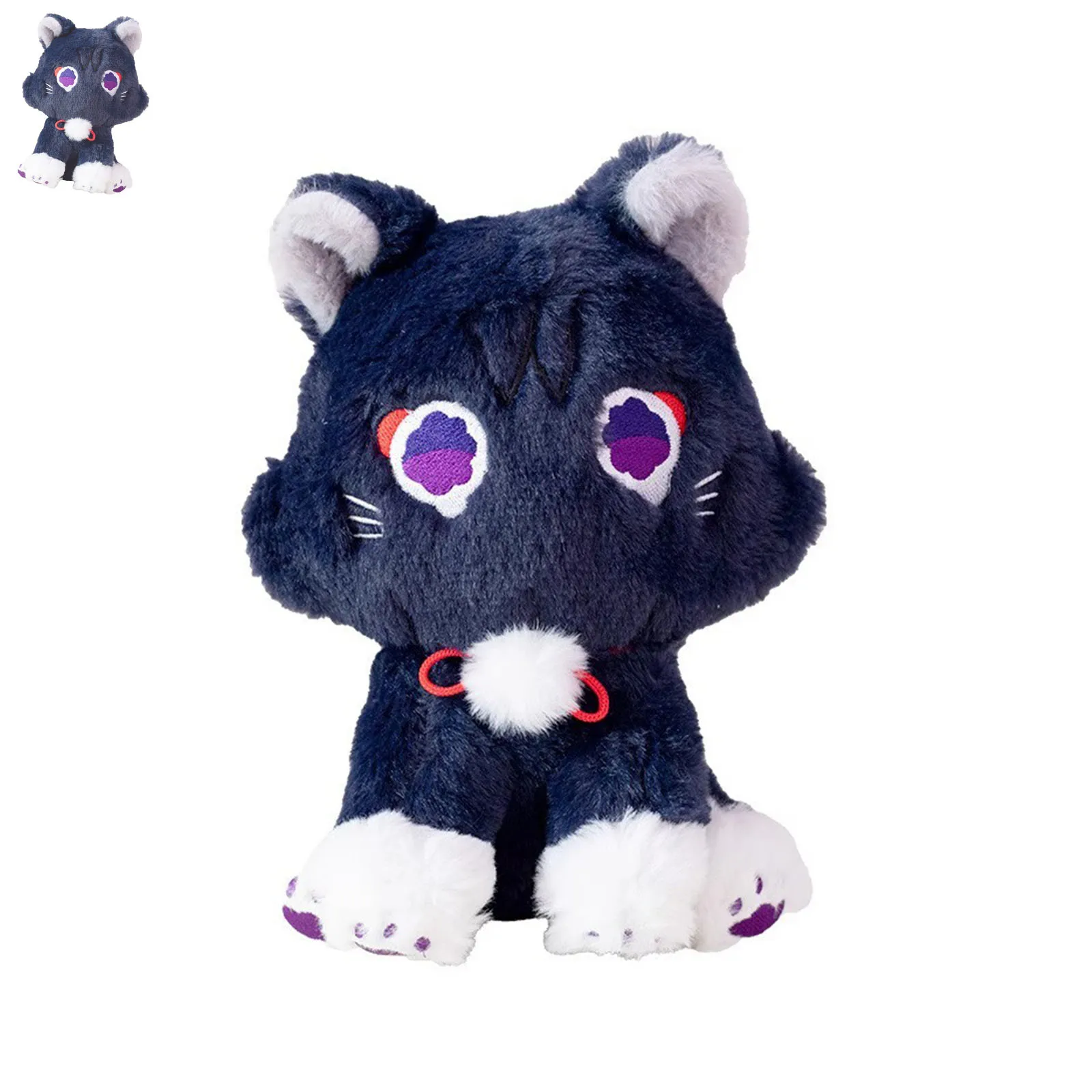 

9.8" Genshin Impact Scaramouche Cat Toy, Scaramouche Cat Plush Figure Cartoon Anime Stuffed Animal Plushie Doll Collectible Gift