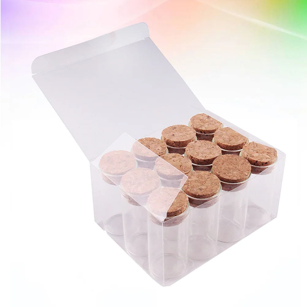 

12pcs 25ML Glass Storage Container with Cork Transparent Flower Tea Multifunctional Storage Tank Container for Office