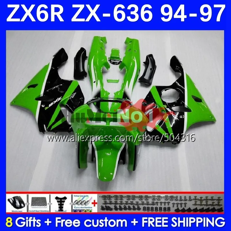 

Body For KAWASAKI NINJA ZX 6R 636 6 R ZX-636 ZX-6R 79MC.9 green stock ZX636 ZX6R 94 95 96 97 ZX600 1994 1995 1996 1997 Fairing